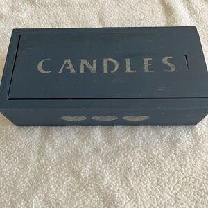 Vintage Wood Sliding Lid Candle Box